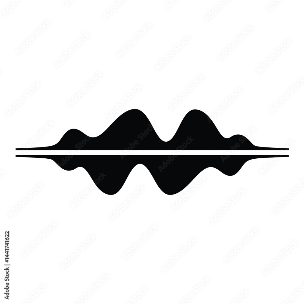 Poster abstract black sound waveform reflecting minimalist audio visualization element
