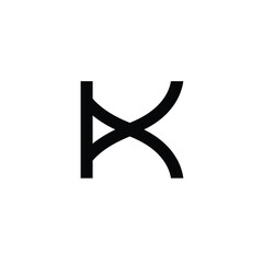 Abstract letter k logo design minimalist modern graphic element symbol