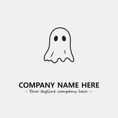 Ghost face icon illustration black and white vector image