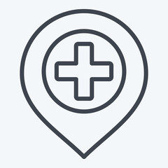 Obraz premium Icon Hospital. related to Location symbol. line style. design editable