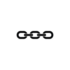 Minimalist illustration of a simple black chain on a white background strength connection