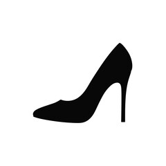 Elegant black high heel shoe fashionable footwear isolated on white background