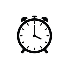 Minimalist alarm clock icon design time management and deadline reminder illustration
