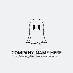 Ghost face icon illustration black and white vector image