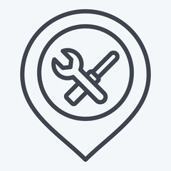 Icon Engineering. related to Location symbol. line style. design editable