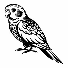 Fototapeta premium Elegant Black and White Parrot Vector Illustration for Design and Decoration.