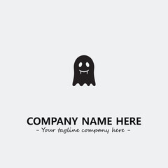 Ghost face icon illustration black and white vector image