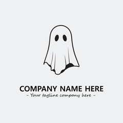 Ghost face icon illustration black and white vector image