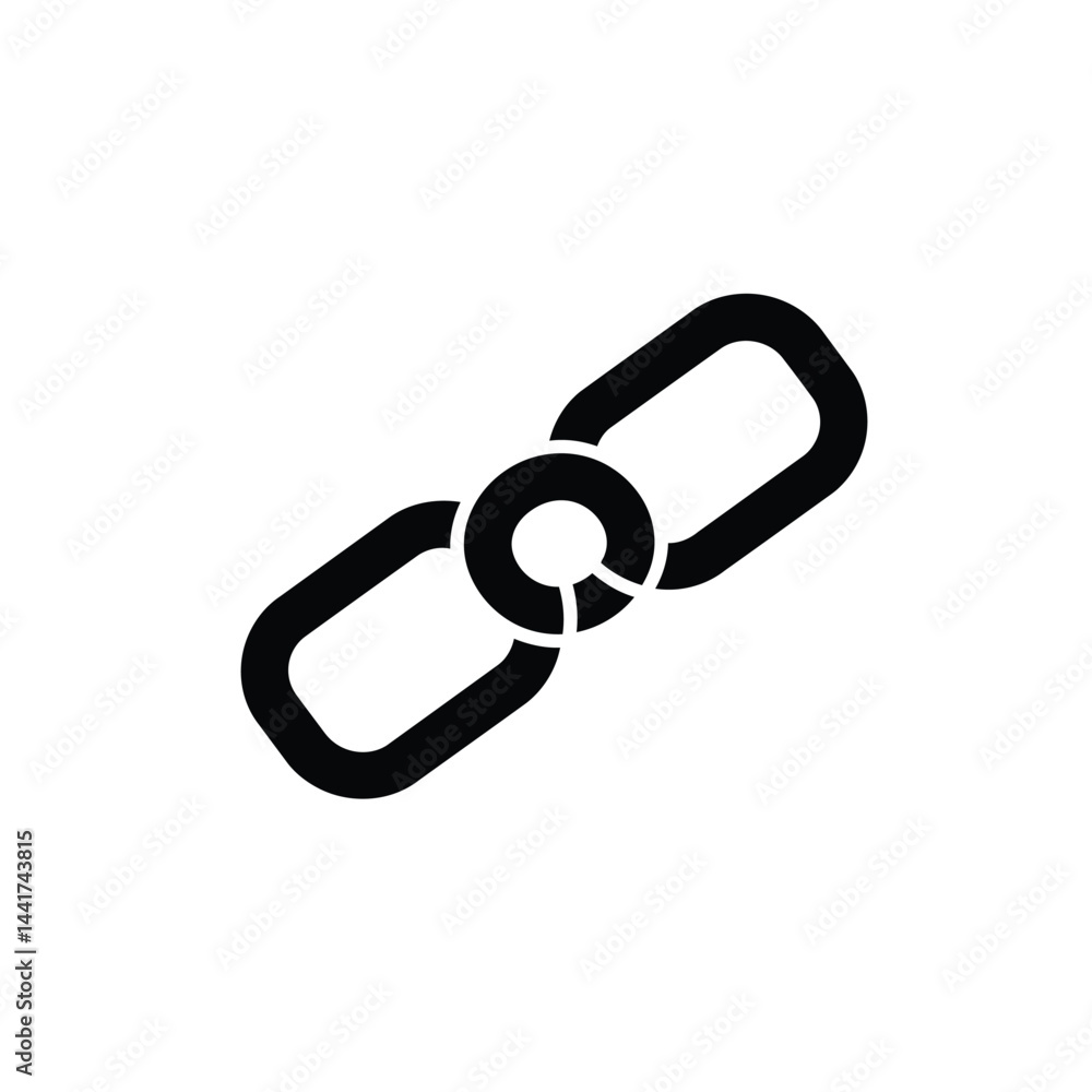 Poster black chain link icon vector illustration for connection and security concepts