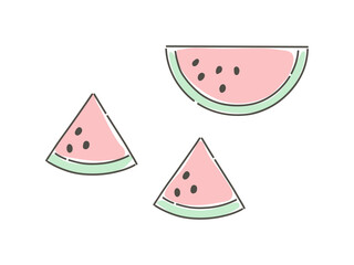 シンプルなスイカのイラスト