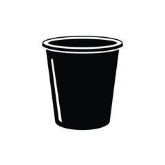 Minimalist black cup silhouette graphic isolated on white background illustration vector