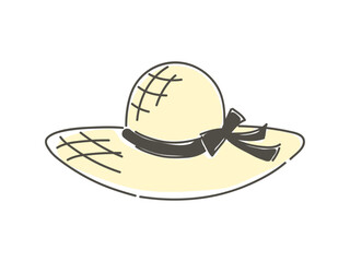 シンプルな麦わら帽子のイラスト