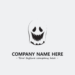 Ghost face icon illustration black and white vector image