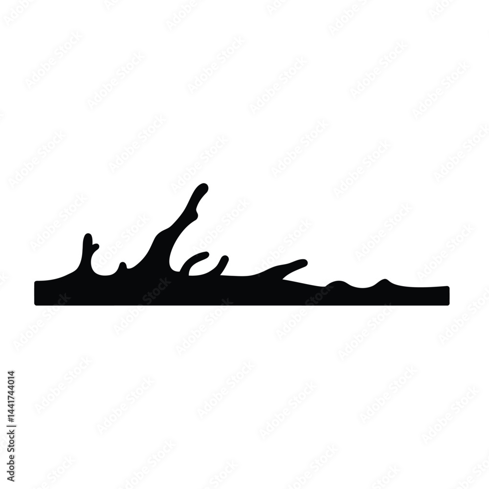 Poster abstract black splash liquid shape design element on a white background