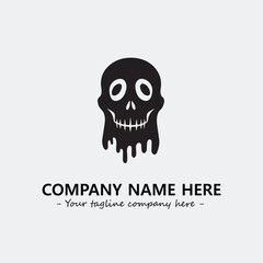 Ghost face icon illustration black and white vector image