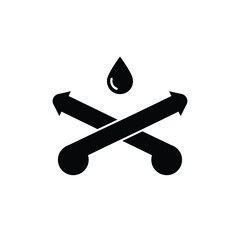 Waterproof material properties with arrows and a drop symbol black silhouette