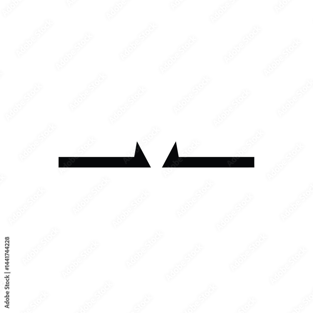 Poster abstract graphic element with two horizontal lines and pointed ends