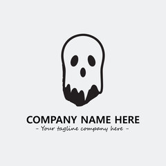 Ghost face icon illustration black and white vector image