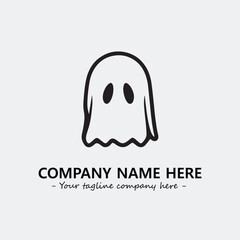Ghost face icon illustration black and white vector image