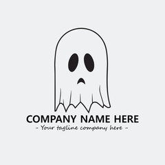 Ghost face icon illustration black and white vector image