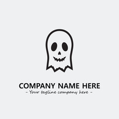 Ghost face icon illustration black and white vector image