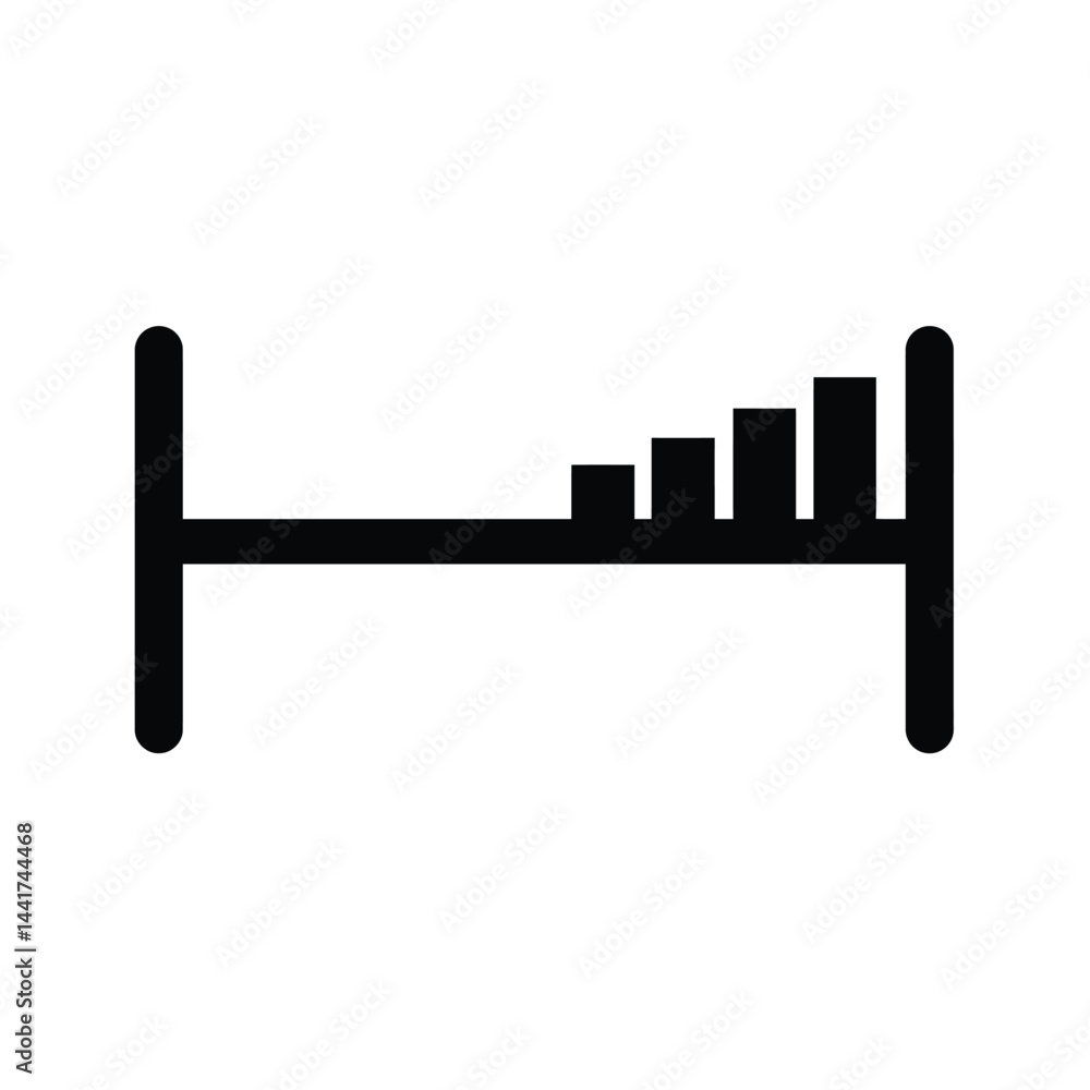 Poster signal strength icon showing increasing levels in black and white style