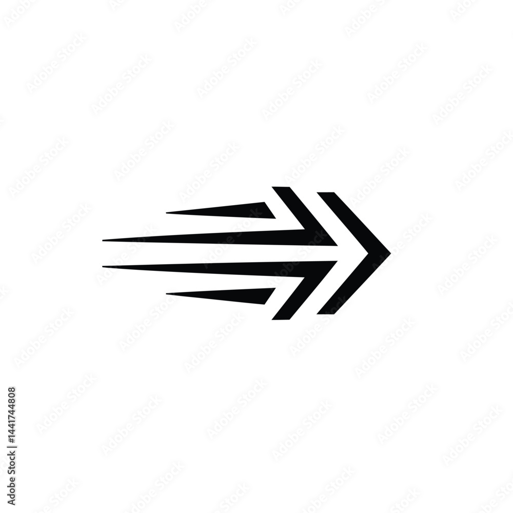 Poster minimalistic black arrow vector illustration for navigation and directional signage isolated