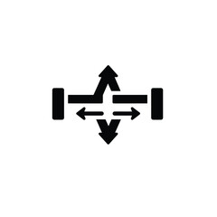 Fototapeta premium Directional flow concept black icon indicating choice strategy opportunity