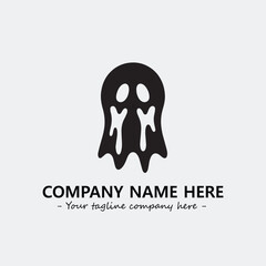 Ghost face icon illustration black and white vector image