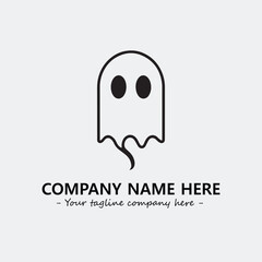 Ghost face icon illustration black and white vector image