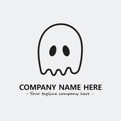 Fototapeta premium Ghost face icon illustration black and white vector image