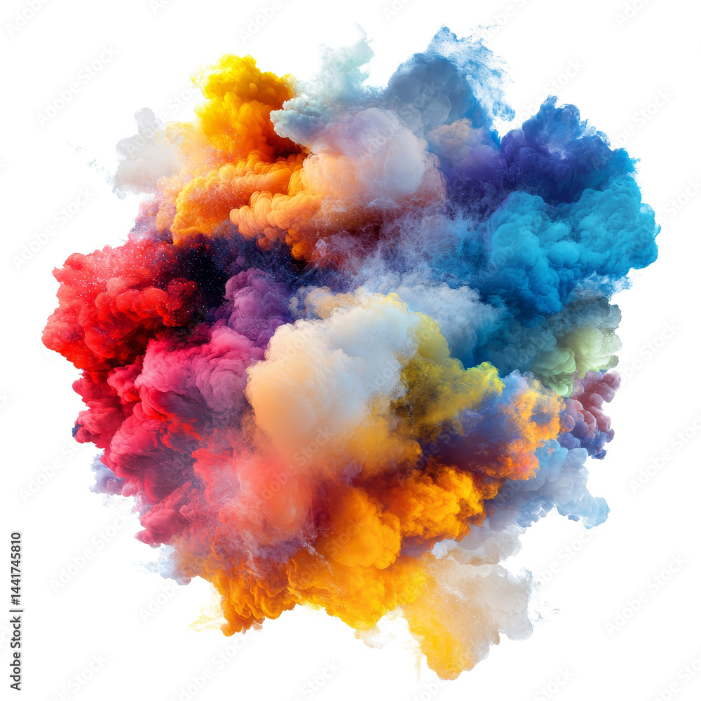 Aufkleber dynamic abstract colorful cloud formation on a transparent background in vibrant hues, abstract colo