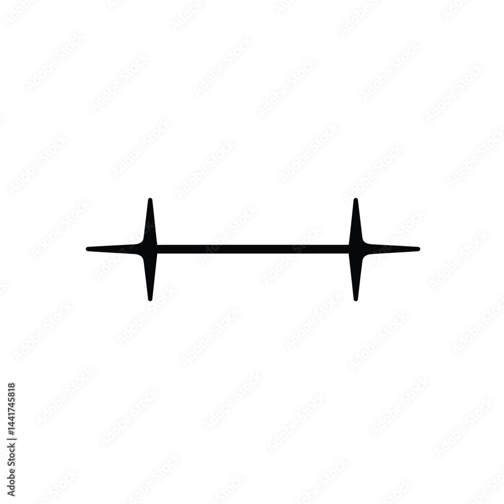 Poster isolated simple black graphic element cross outline minimalist design style on white