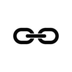 Black chain link icon for connection and safety themes design element