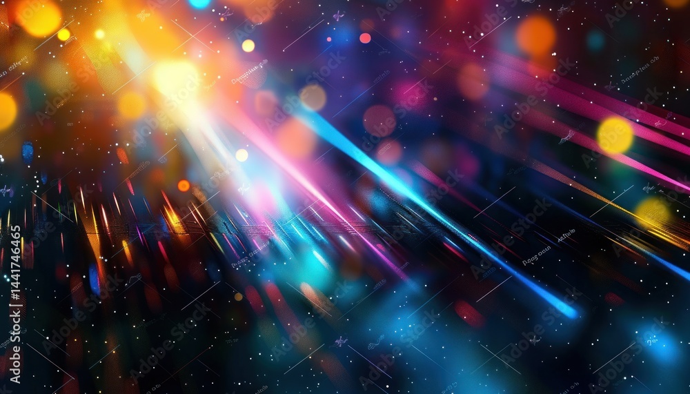 Leinwandbilder abstract vibrant colorful light streaks and bokeh effects creating a dynamic energetic futuristic at
