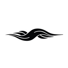Abstract wavy line design element black graphic vector decoration ornament template
