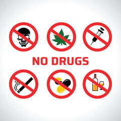 International Day Against Drug Abuse & illicit Trafficking, no drugs