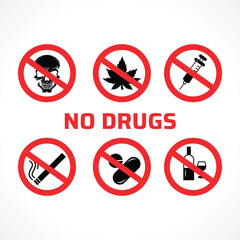 International Day Against Drug Abuse & illicit Trafficking, no drugs