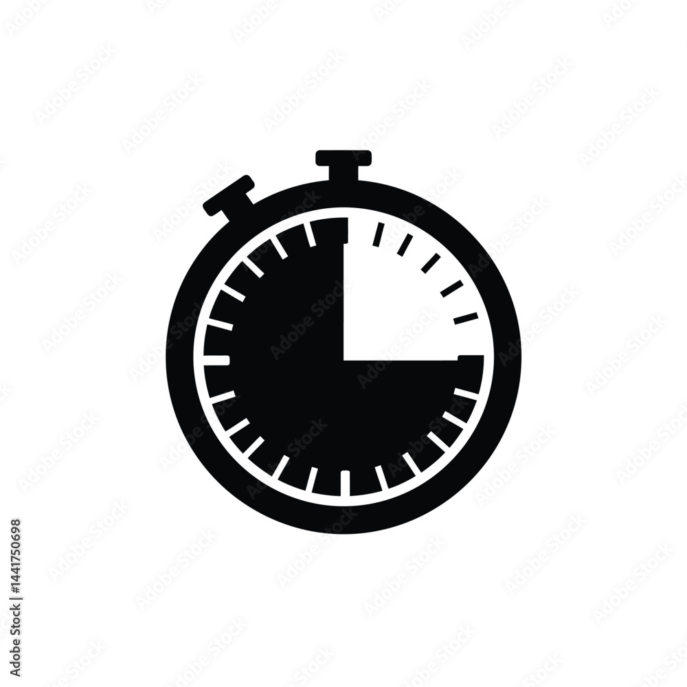 Poster stopwatch icon illustration time management deadline countdown timer icon simple design
