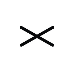 Simple black cross symbol on white background for design and decoration