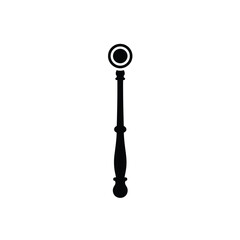 Black and white vector illustration of an antique scepter or baton