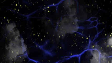 Ethereal storm of sparks and clouds