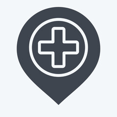 Icon Hospital. related to Location symbol. glyph style. design editable