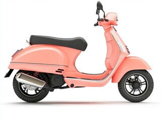Obraz premium Pastel Pink Scooter on White Background