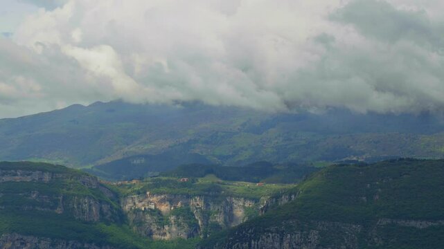 Cloudy Mountain Landscape Timelapse in Lessinia Italy