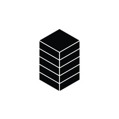 Geometric stacking block tower with linear separations graphic representation