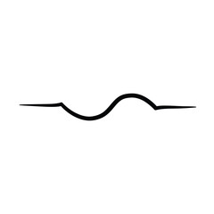 Minimalist black curved line illustration on white background simple design element