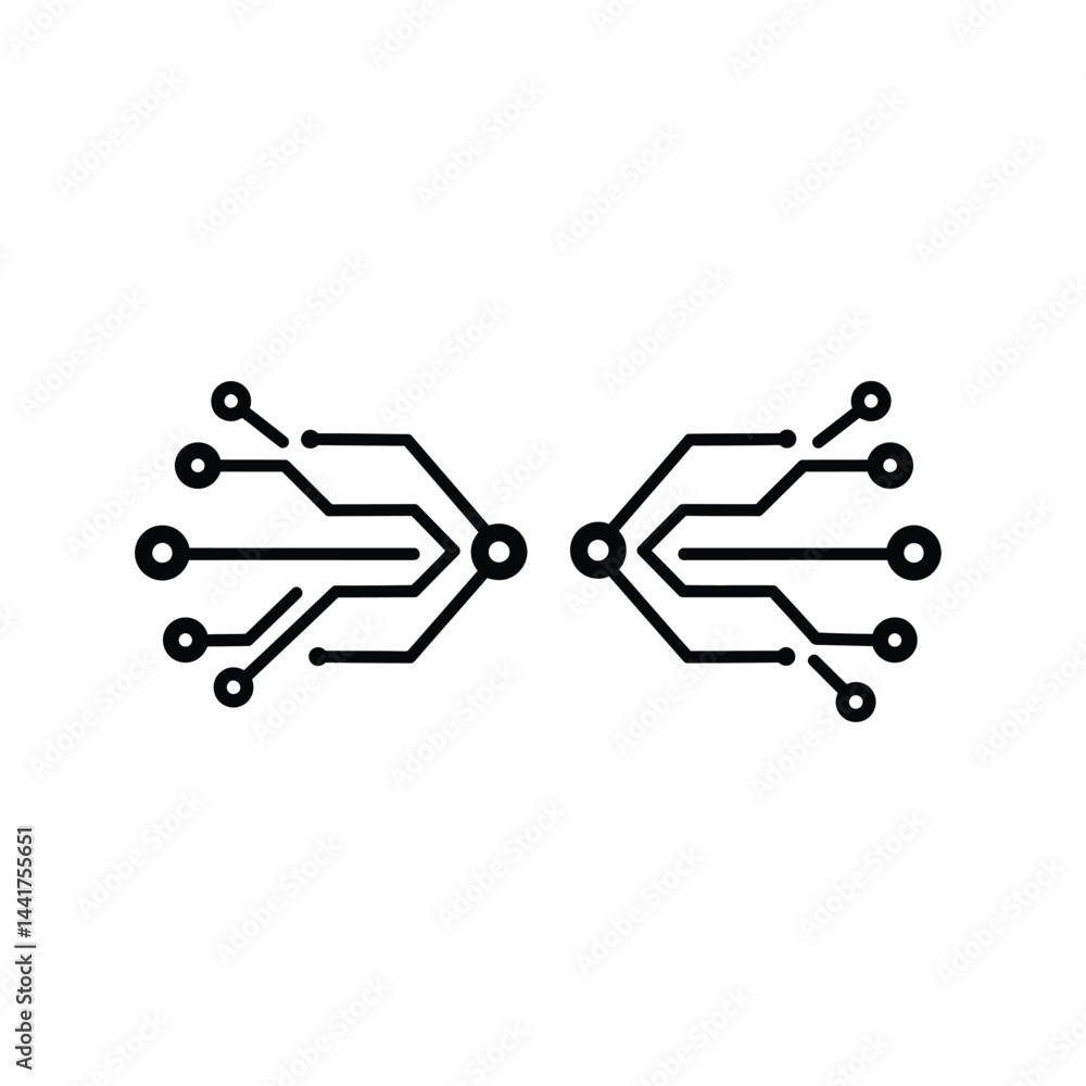 Poster abstract circuit board design in black and white for technology concepts