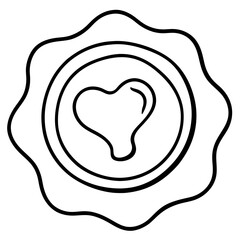 Classic Love Wax Seal Line Drawing