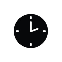 Minimalist black clock icon time management and schedule concept vector illustration